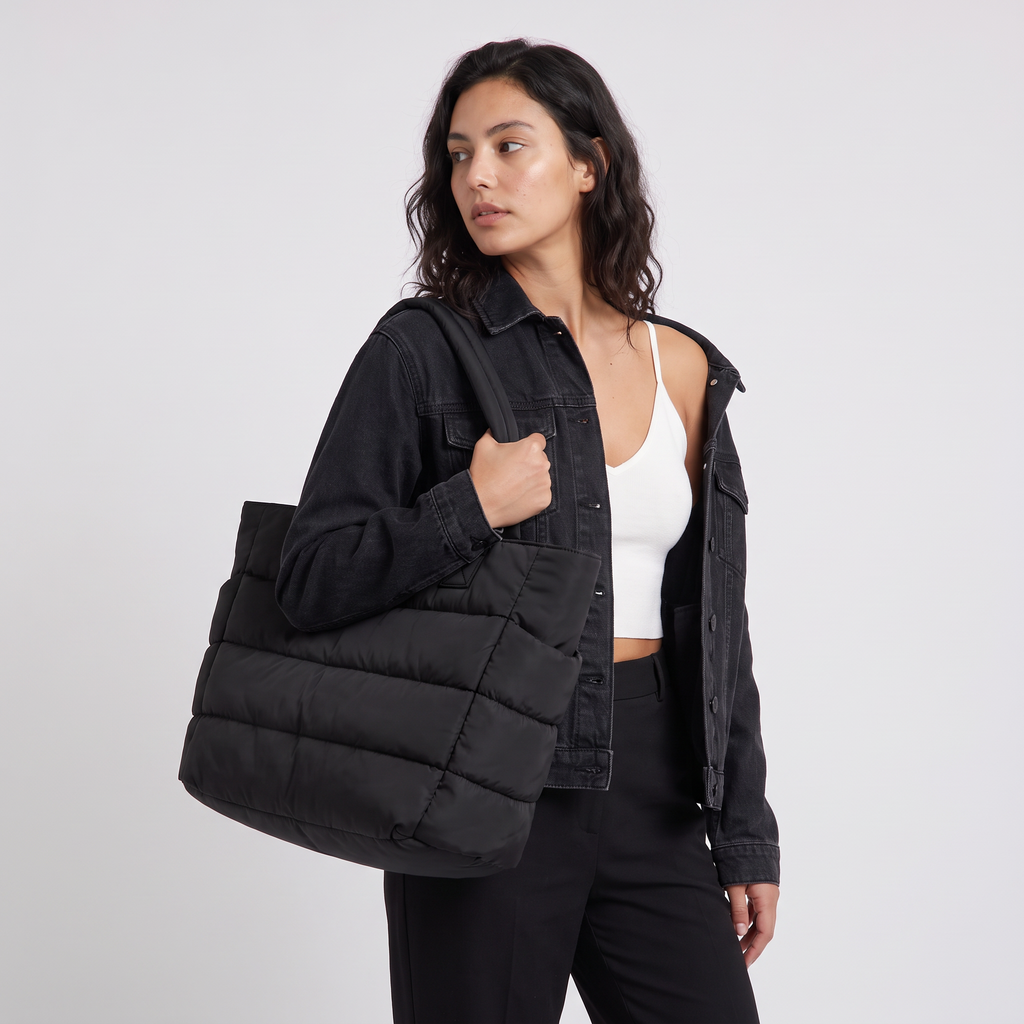 Women's Quilted Puffer Tote Bag