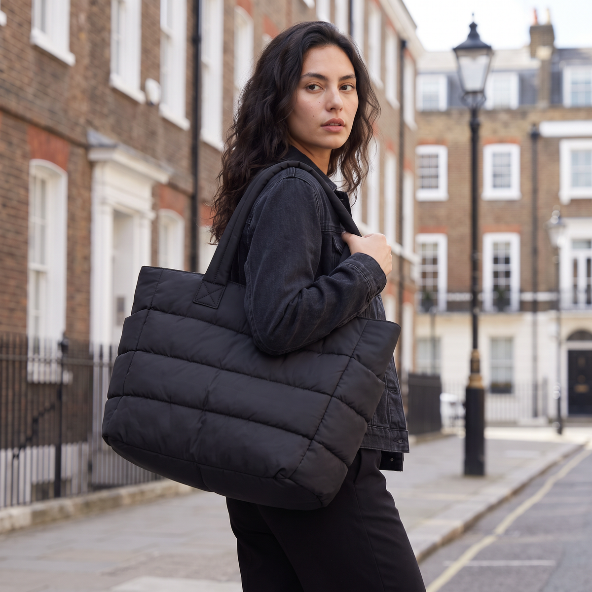 Women's Quilted Puffer Tote Bag