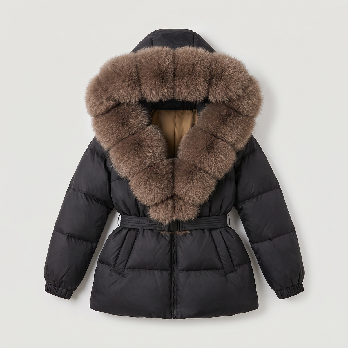 Women's Winter Faux Fur Hooded Puffer Jacket