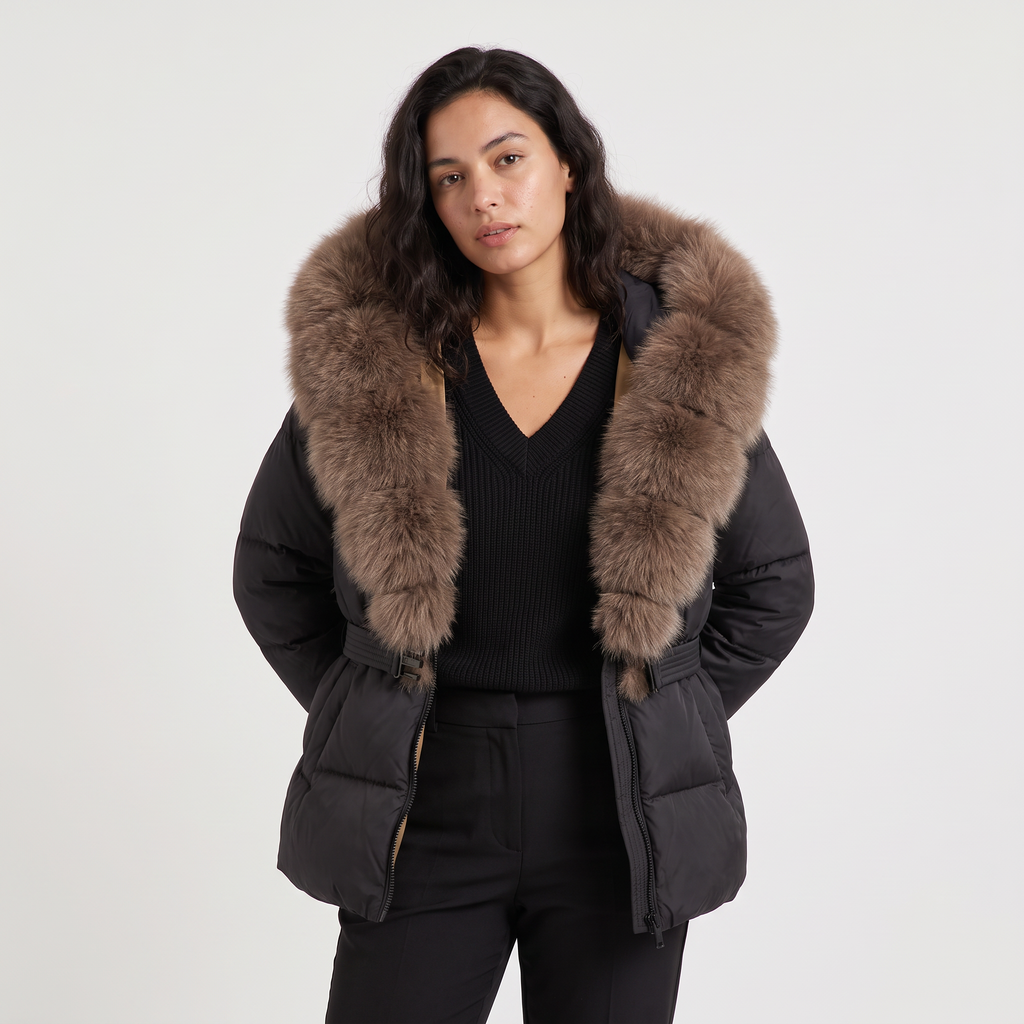 Women's Winter Faux Fur Hooded Puffer Jacket