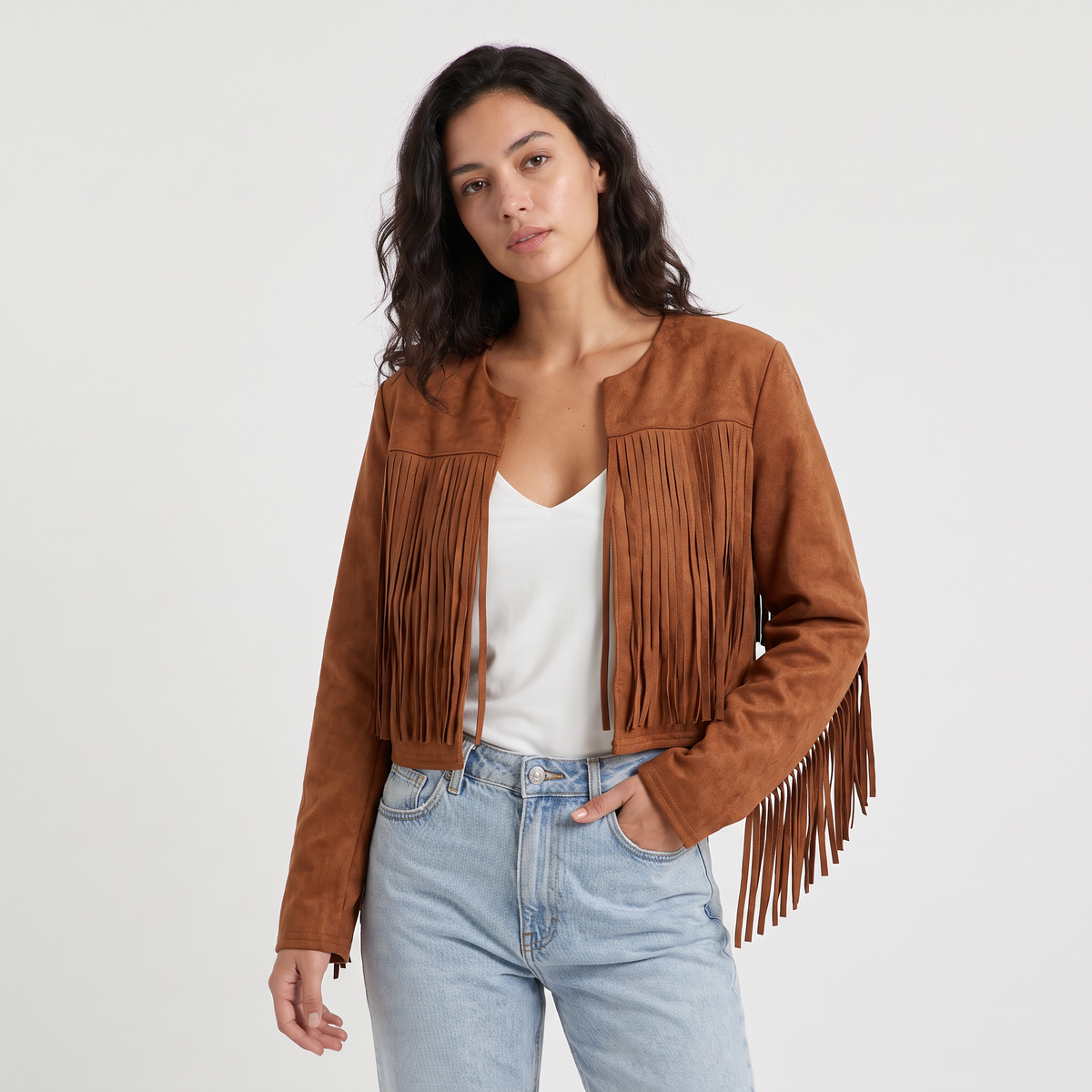 Women's Western Fringe Cropped Jacket