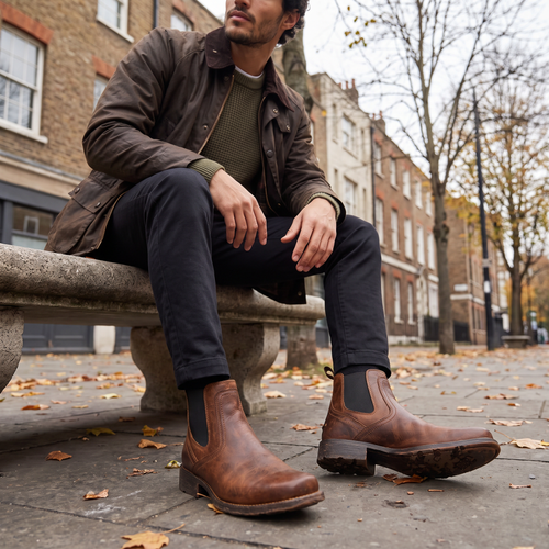 Men's Distressed Western Chelsea Boots