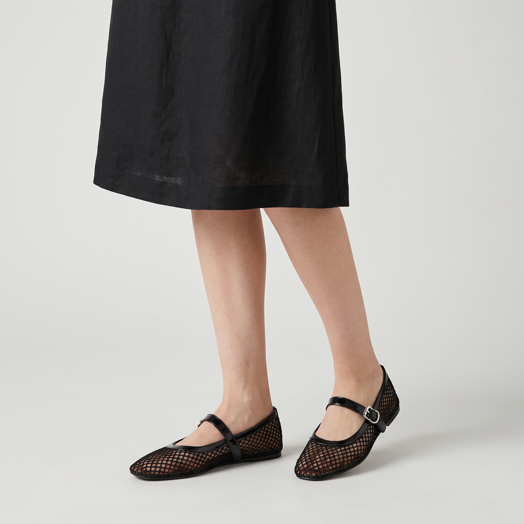 Women's Mesh Mary Jane Ballet Flats