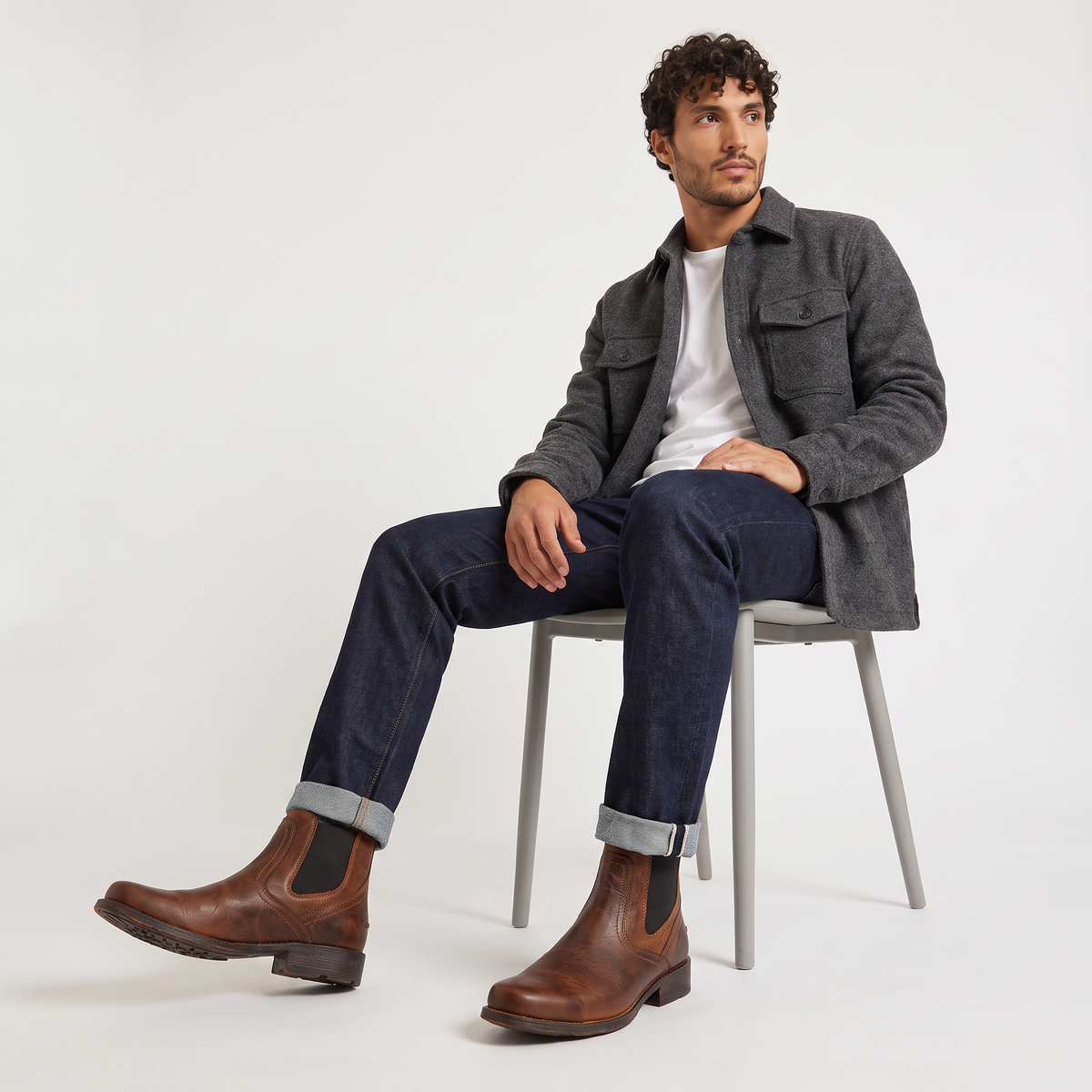 Men's Distressed Western Chelsea Boots