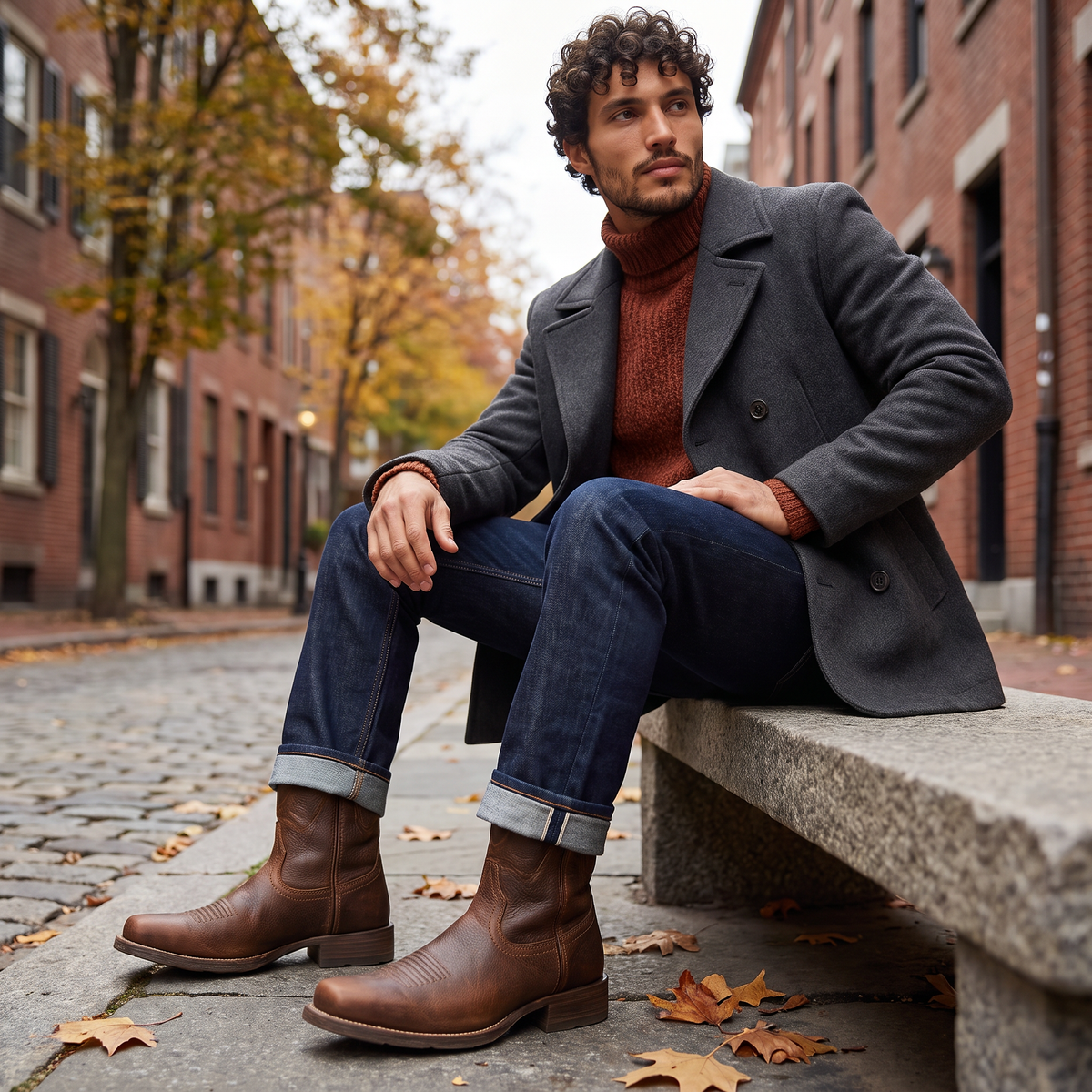 Men's Distressed Western Pull-On Boots