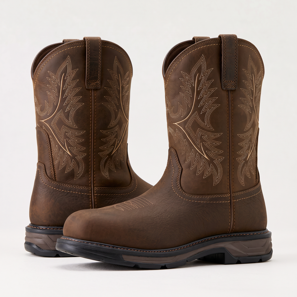 Men's Waterproof Wide Square Toe Work Boots