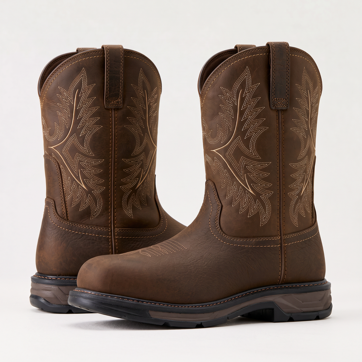 Men's Waterproof Wide Square Toe Work Boots