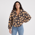 Women's Floral Teddy Fleece Half-Zip Jumper