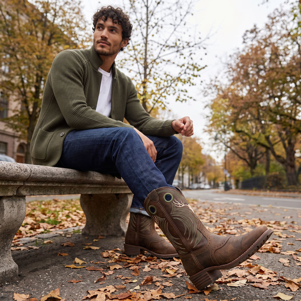 Men's Classic Embroidered Western Cowboy Boots