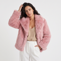 Women's Cropped Faux Fur Jacket
