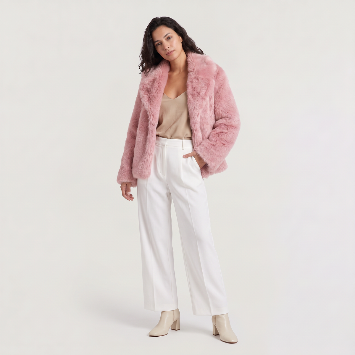 Women's Cropped Faux Fur Jacket