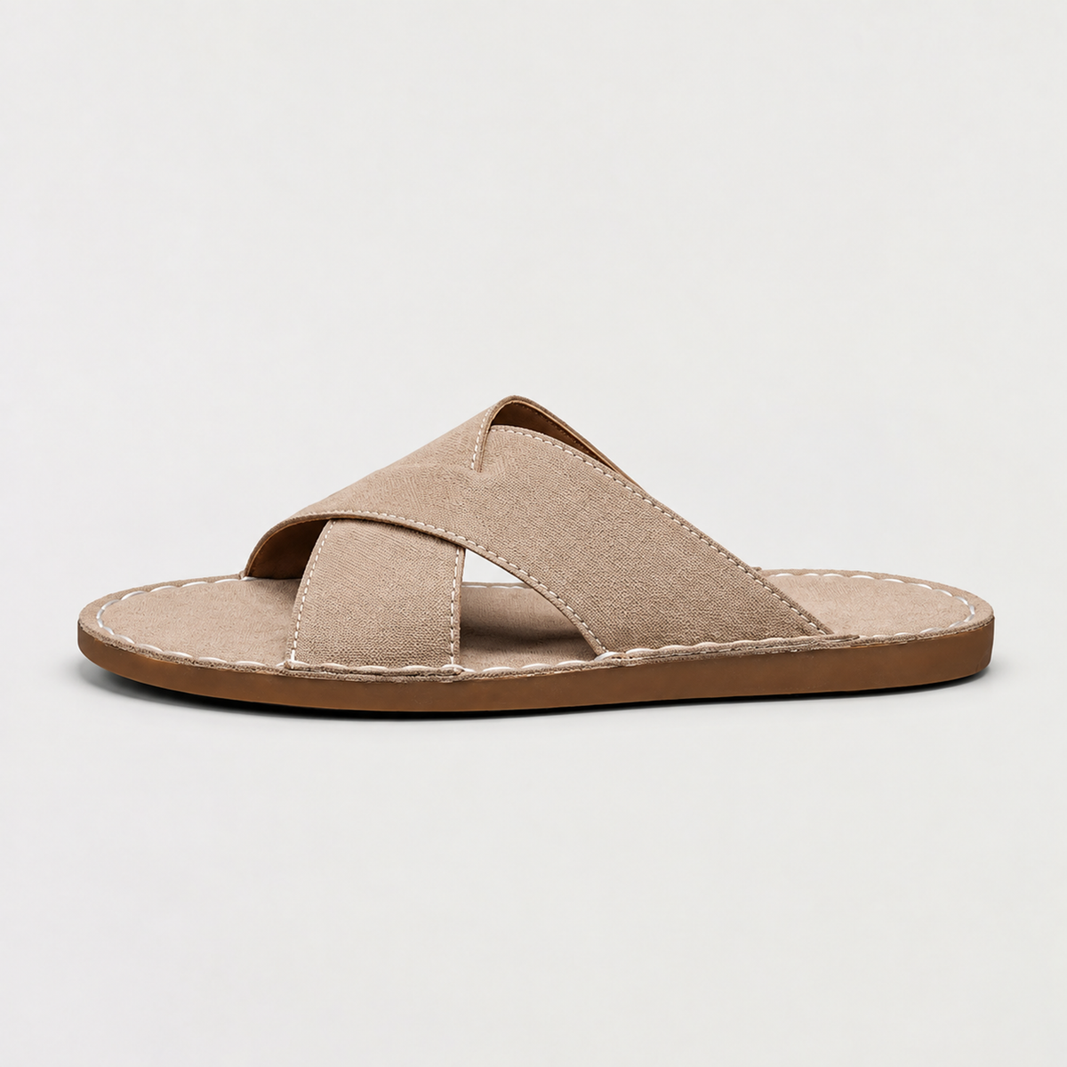 Men's Suede-Look Cross Strap Sandals