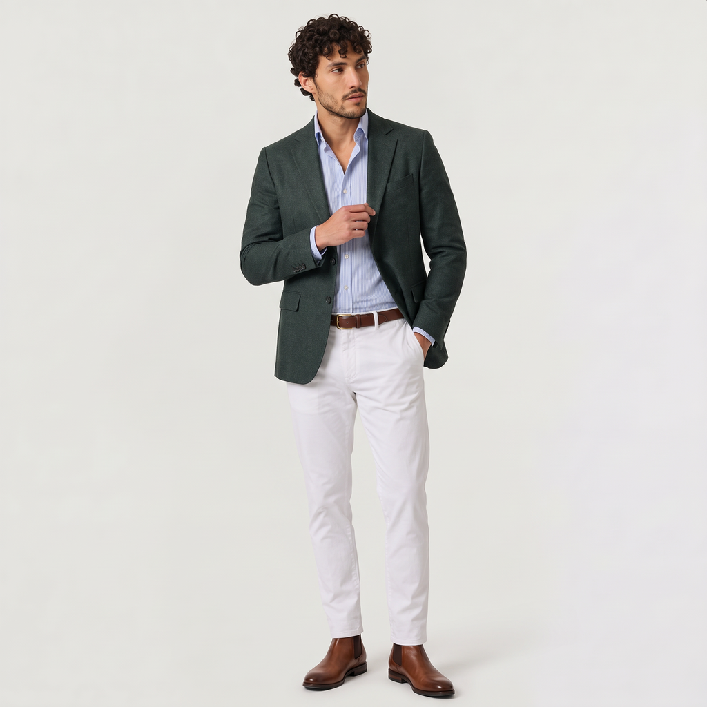 Men's Tailored Knit Blazer - Smart Casual Wear