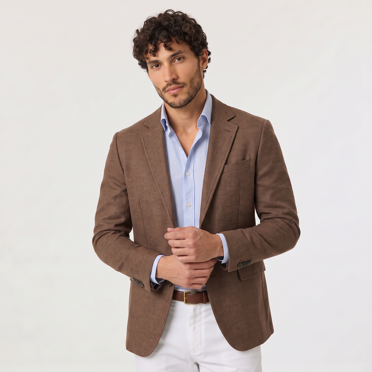 Men's Tailored Knit Blazer - Smart Casual Wear