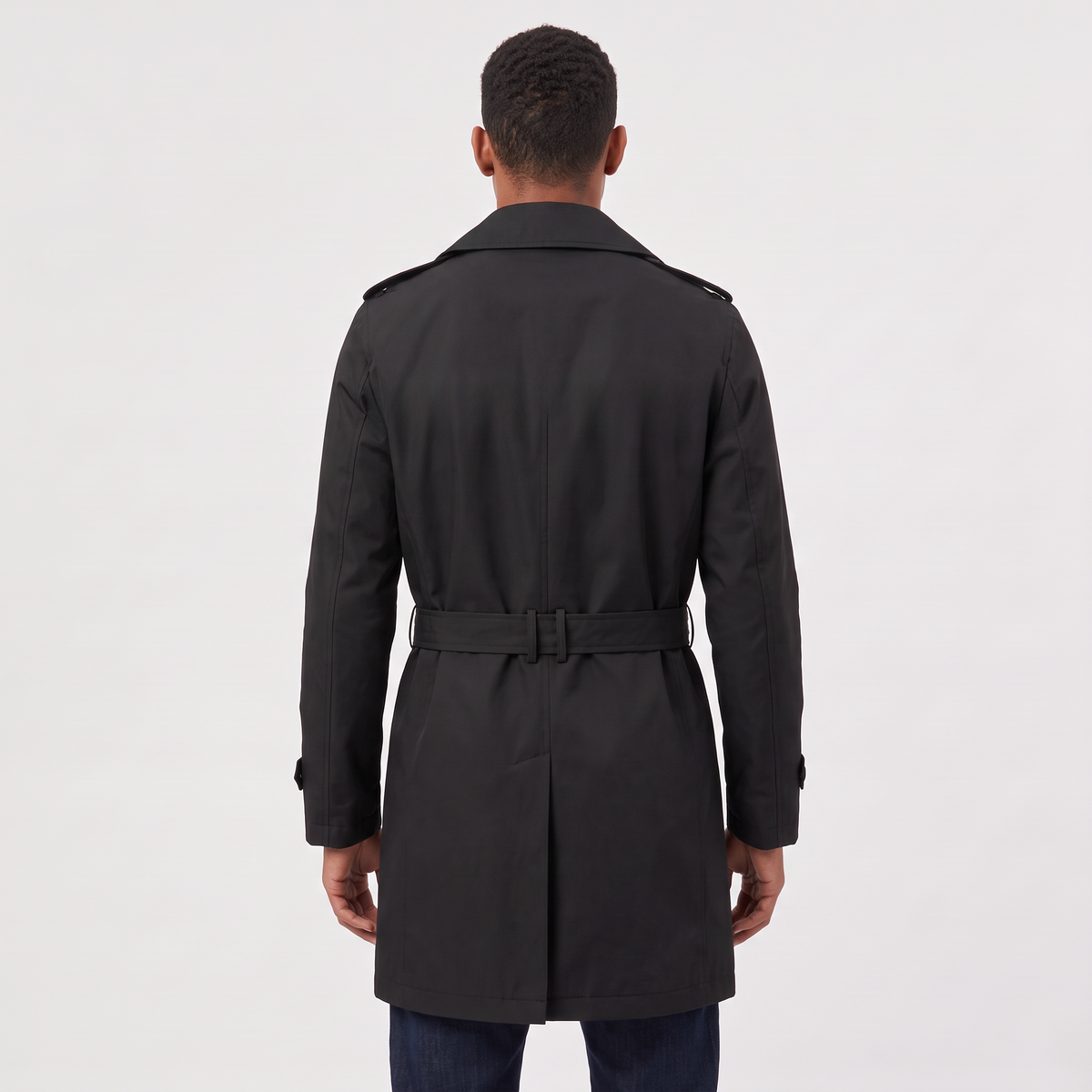 Men's Double-Breasted Mid-Length Trench Coat