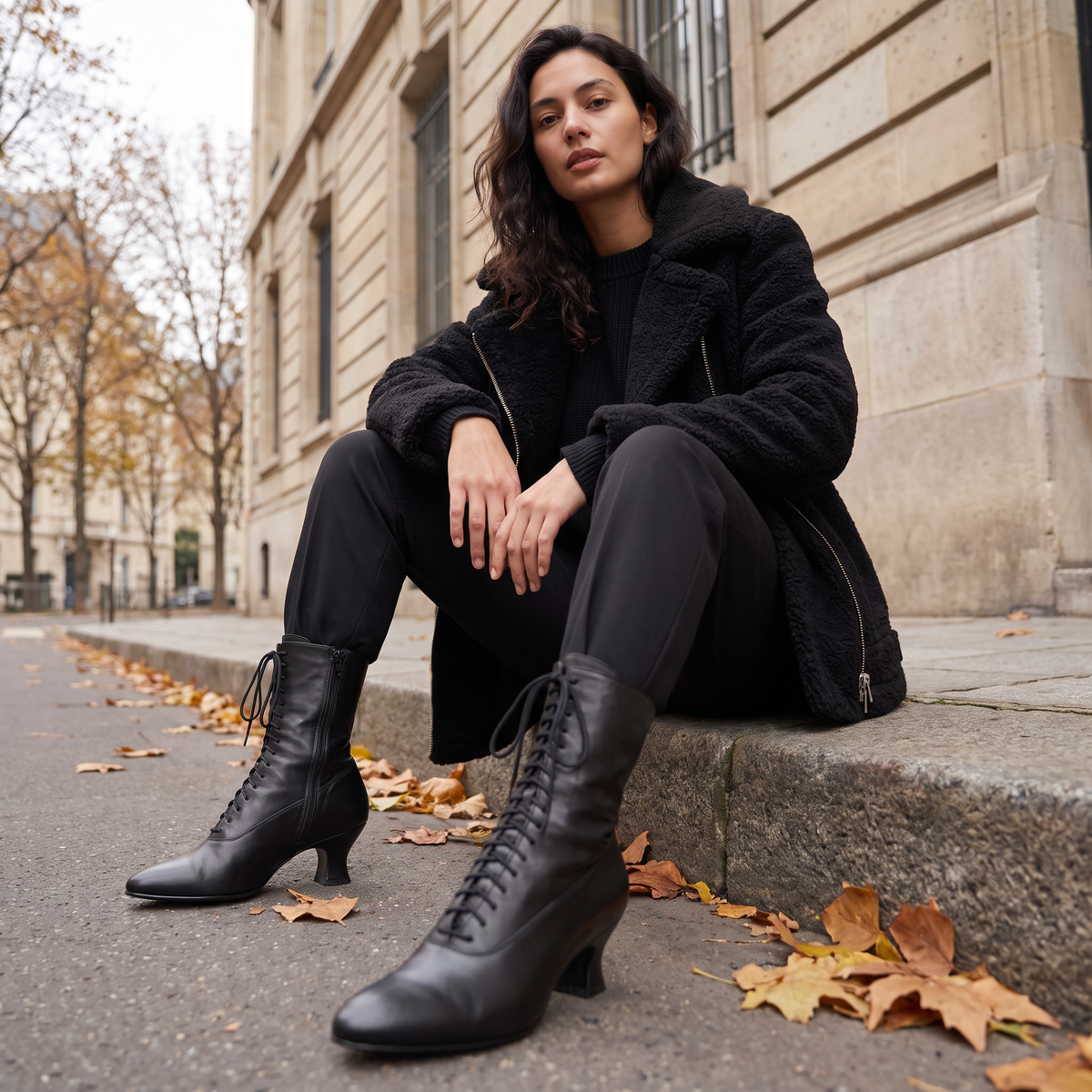 Women's Victorian Lace-Up High Heel Ankle Boots