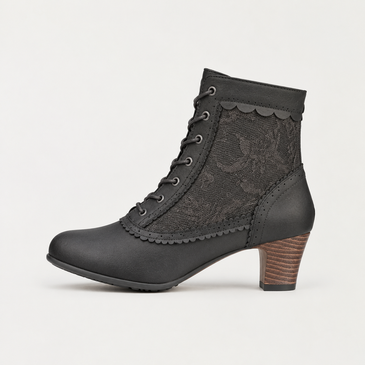 Women's Embroidered Victorian Lace-Up Ankle Boots