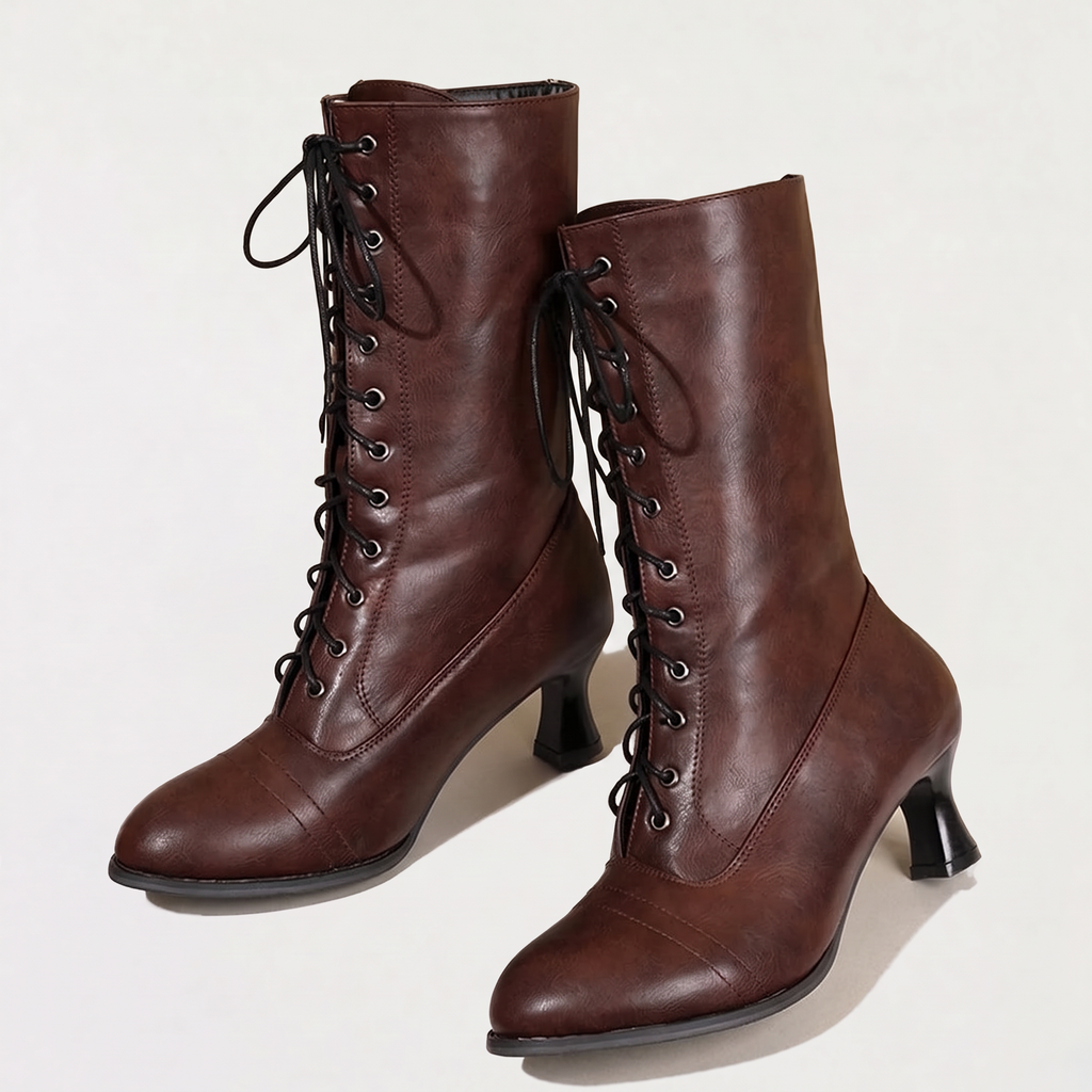 Women's Victorian Lace-Up Heeled Boots