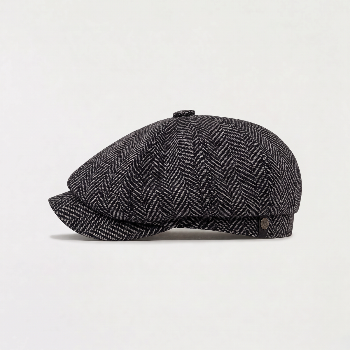 Men's Herringbone Bakersboy Panelled Crown Cap