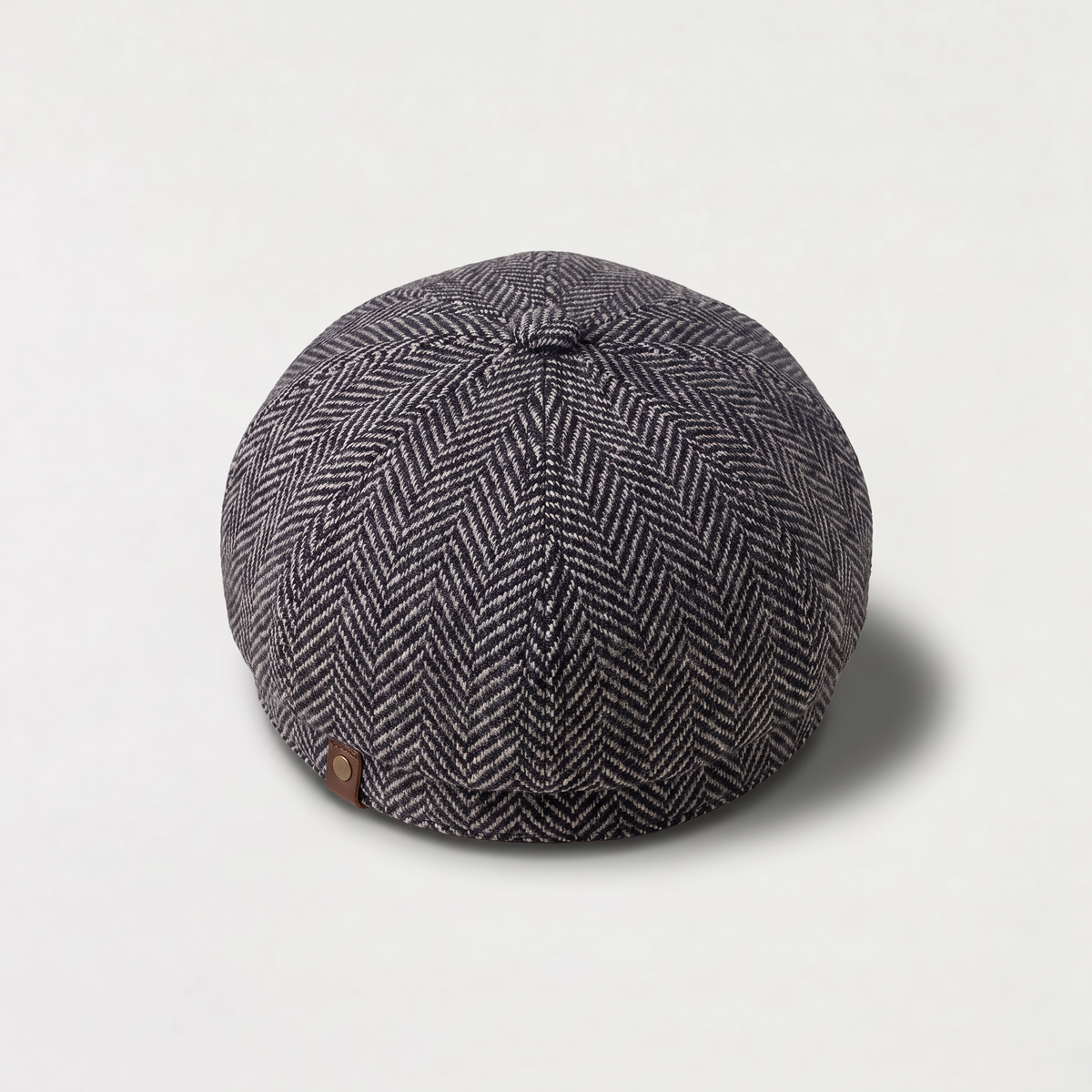 Men's Herringbone Bakersboy Panelled Crown Cap