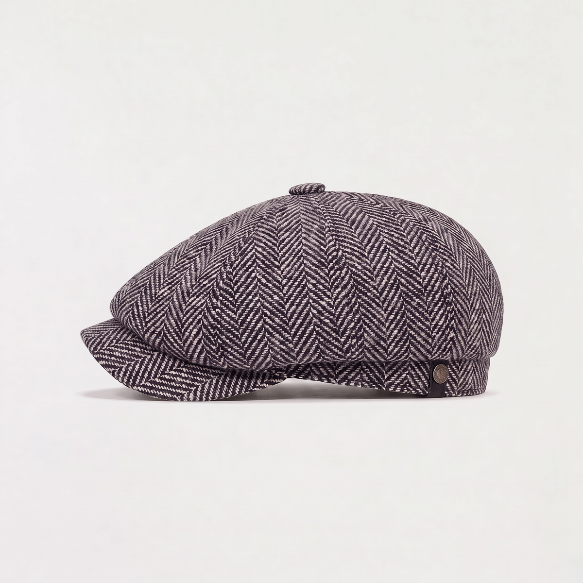Men's Herringbone Bakersboy Panelled Crown Cap