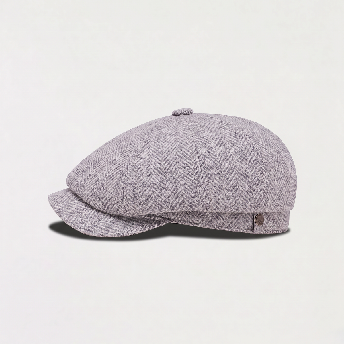 Men's Herringbone Bakersboy Panelled Crown Cap