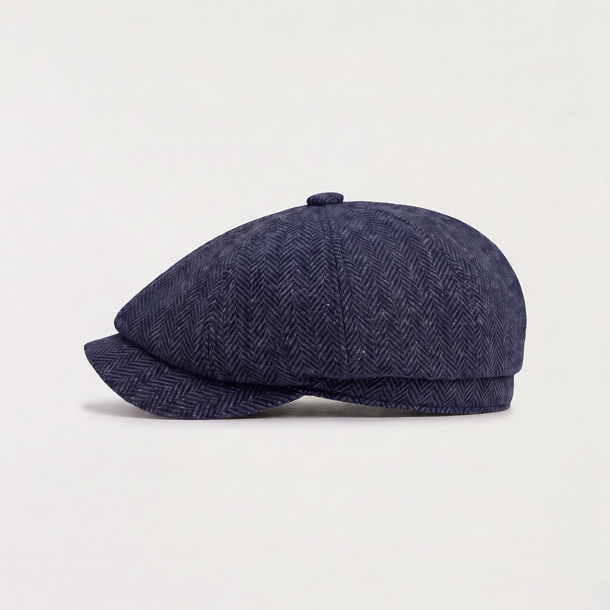 Men's Herringbone Bakersboy Panelled Crown Cap