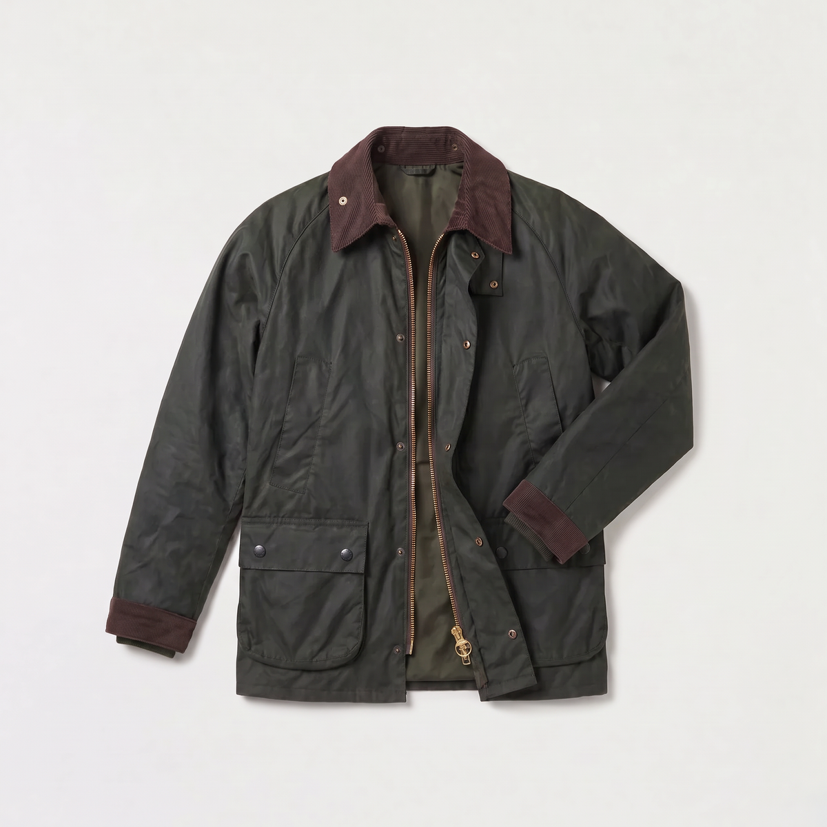 Men's Oil-Waxed Corduroy Collar Jacket