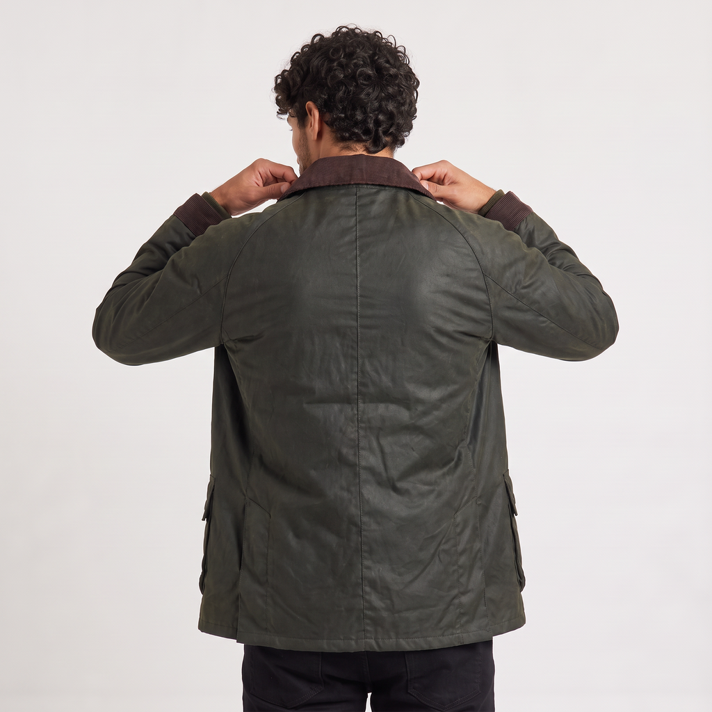 Men's Oil-Waxed Corduroy Collar Jacket