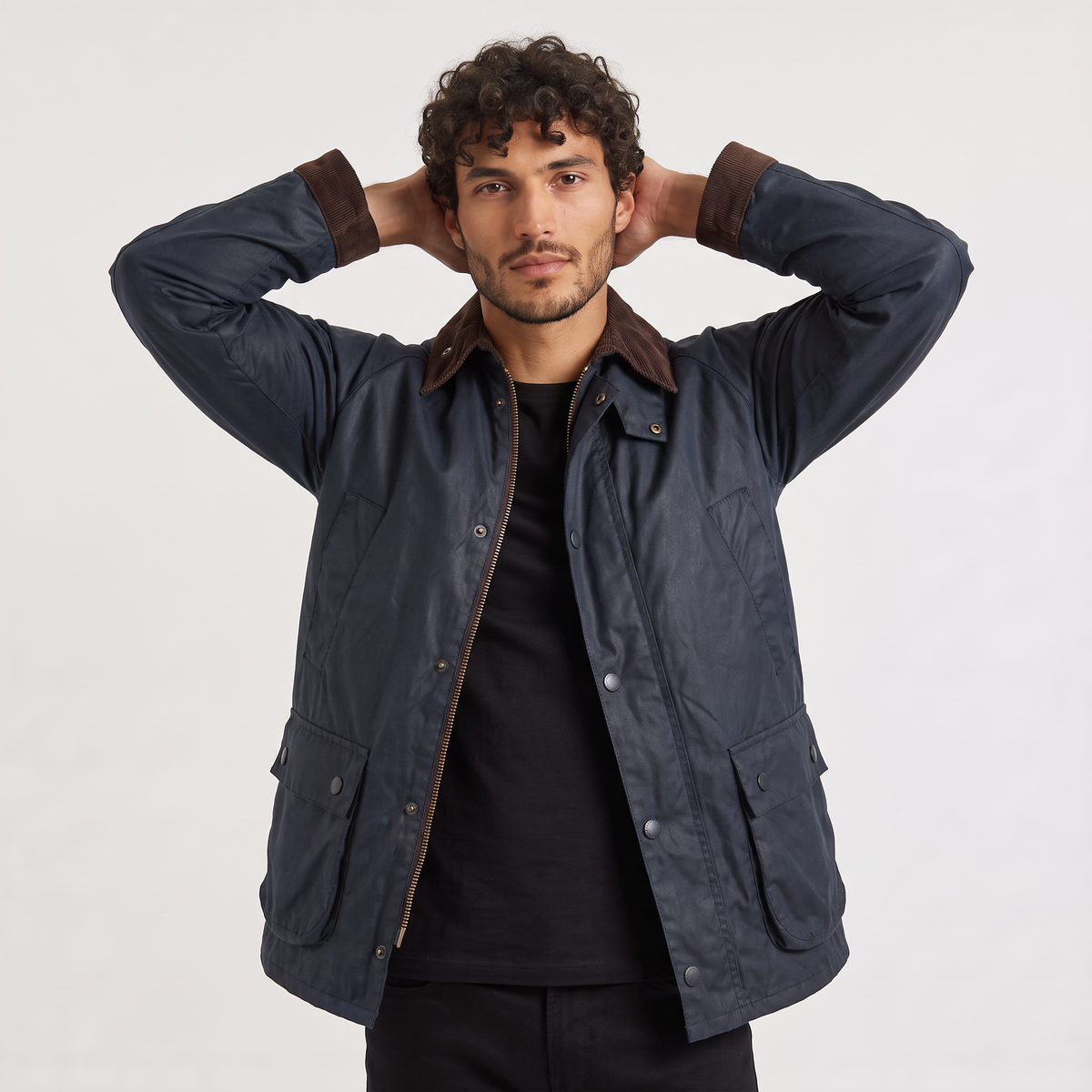Men's Oil-Waxed Corduroy Collar Jacket