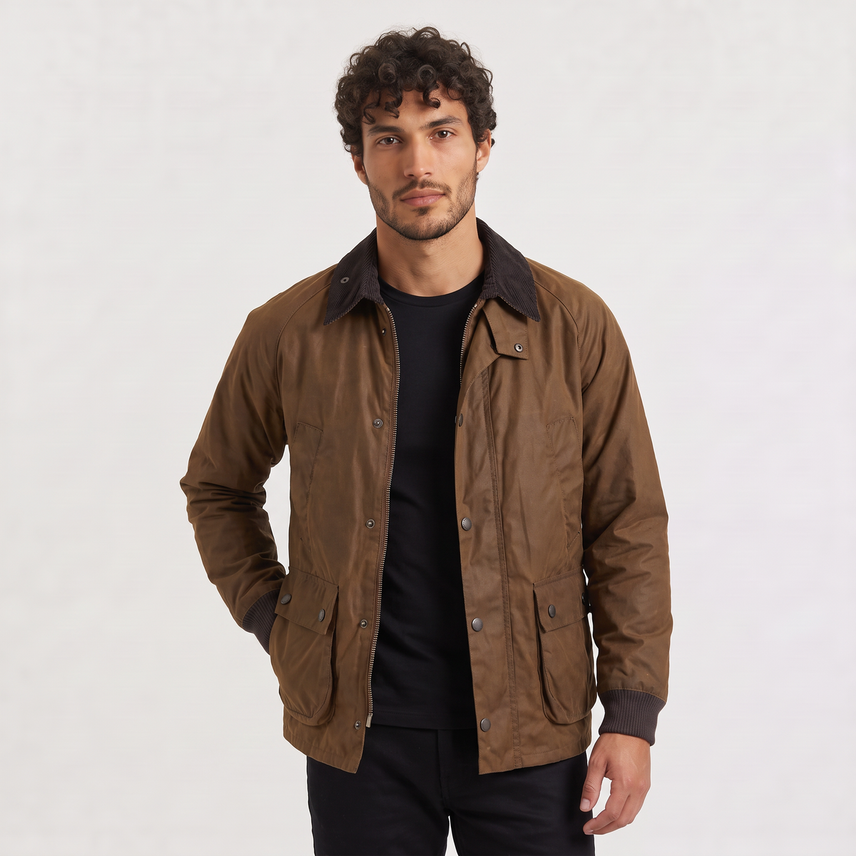 Men's Oil-Waxed Corduroy Collar Jacket