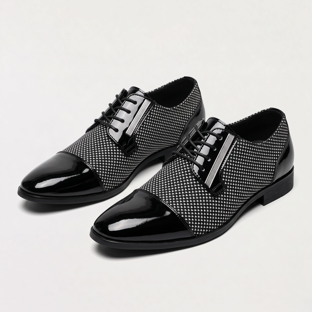 Men's Contrast Texture Oxford Shoes