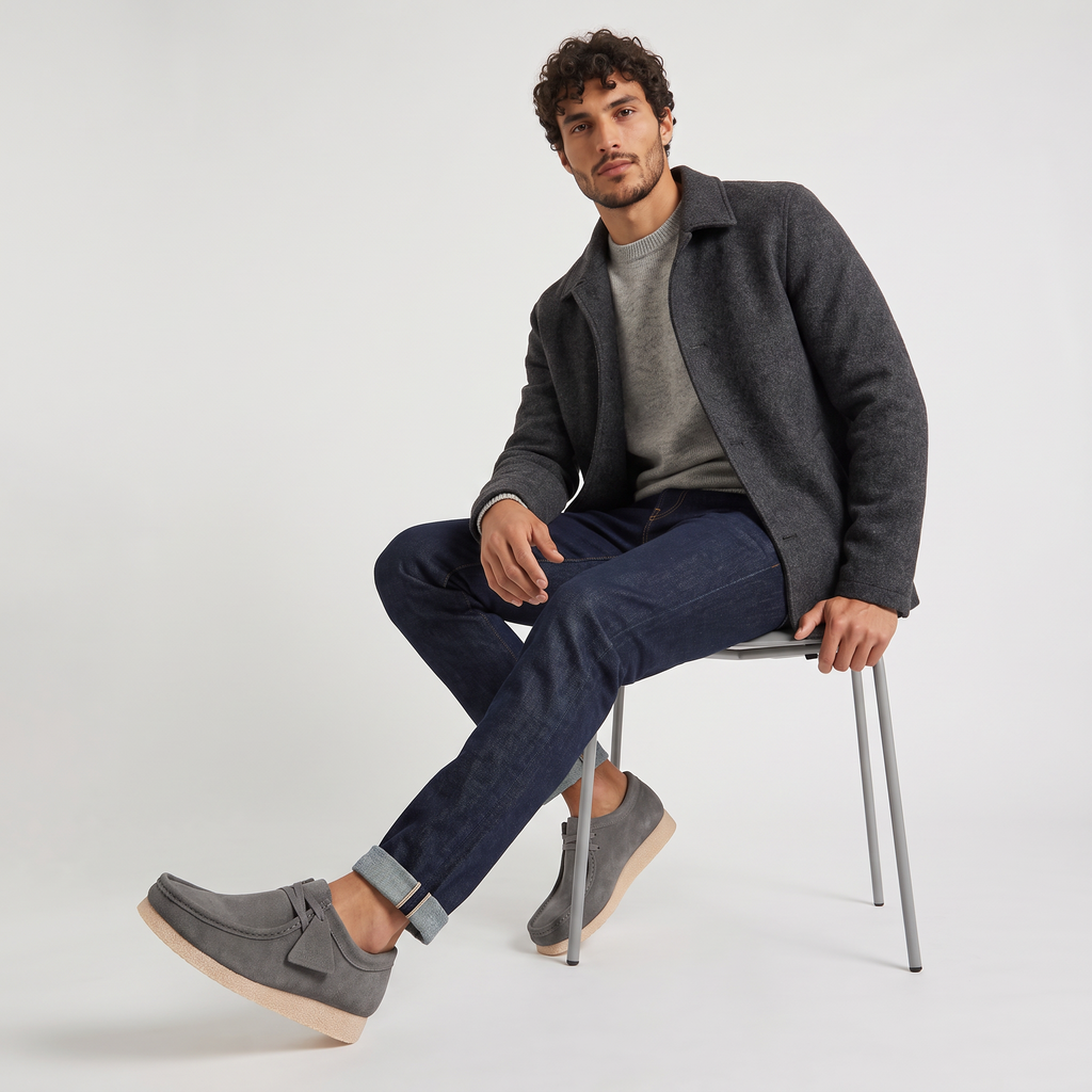 Men's Lace-Up Suede-Look Moccasin Shoes