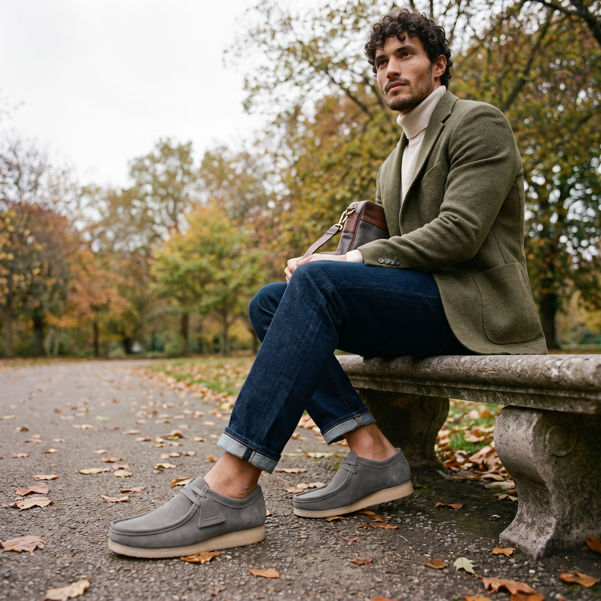 Men's Lace-Up Suede-Look Moccasin Shoes