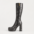 Women's Platform Knee-High Chunky Heel Boots
