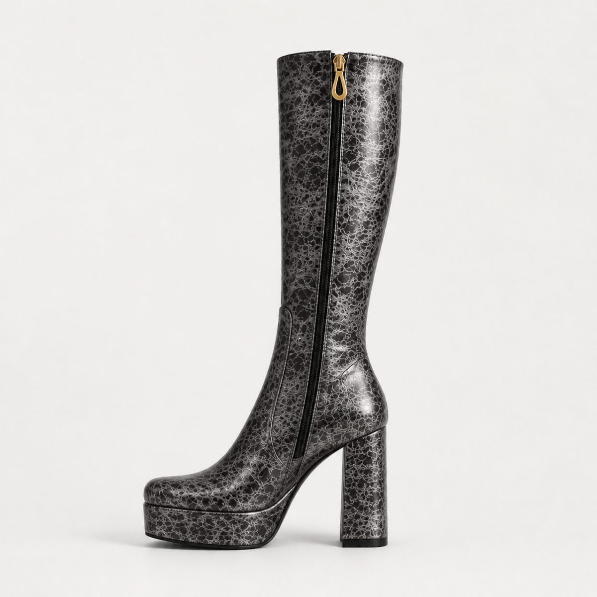 Women's Platform Knee-High Chunky Heel Boots