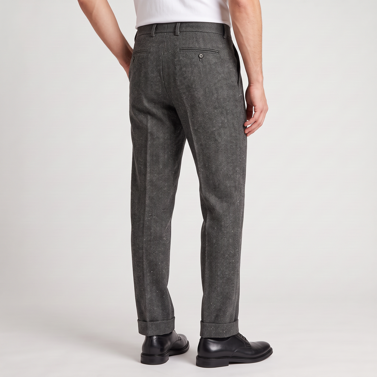 Men's Herringbone Wool Trousers