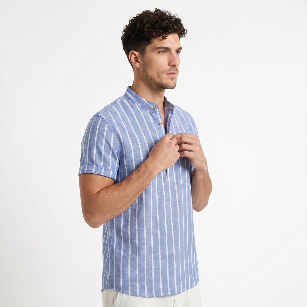 Men's Striped Short Sleeve Shirt