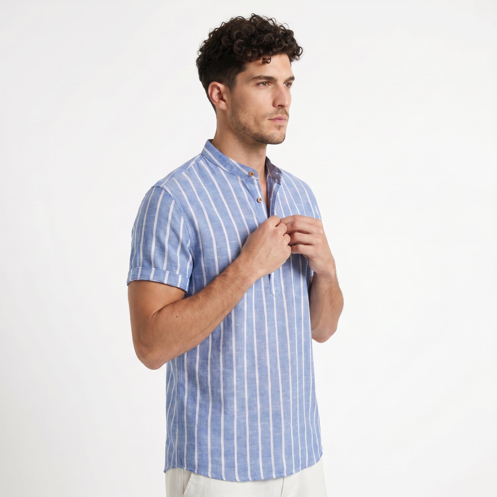 Men's Striped Short Sleeve Shirt