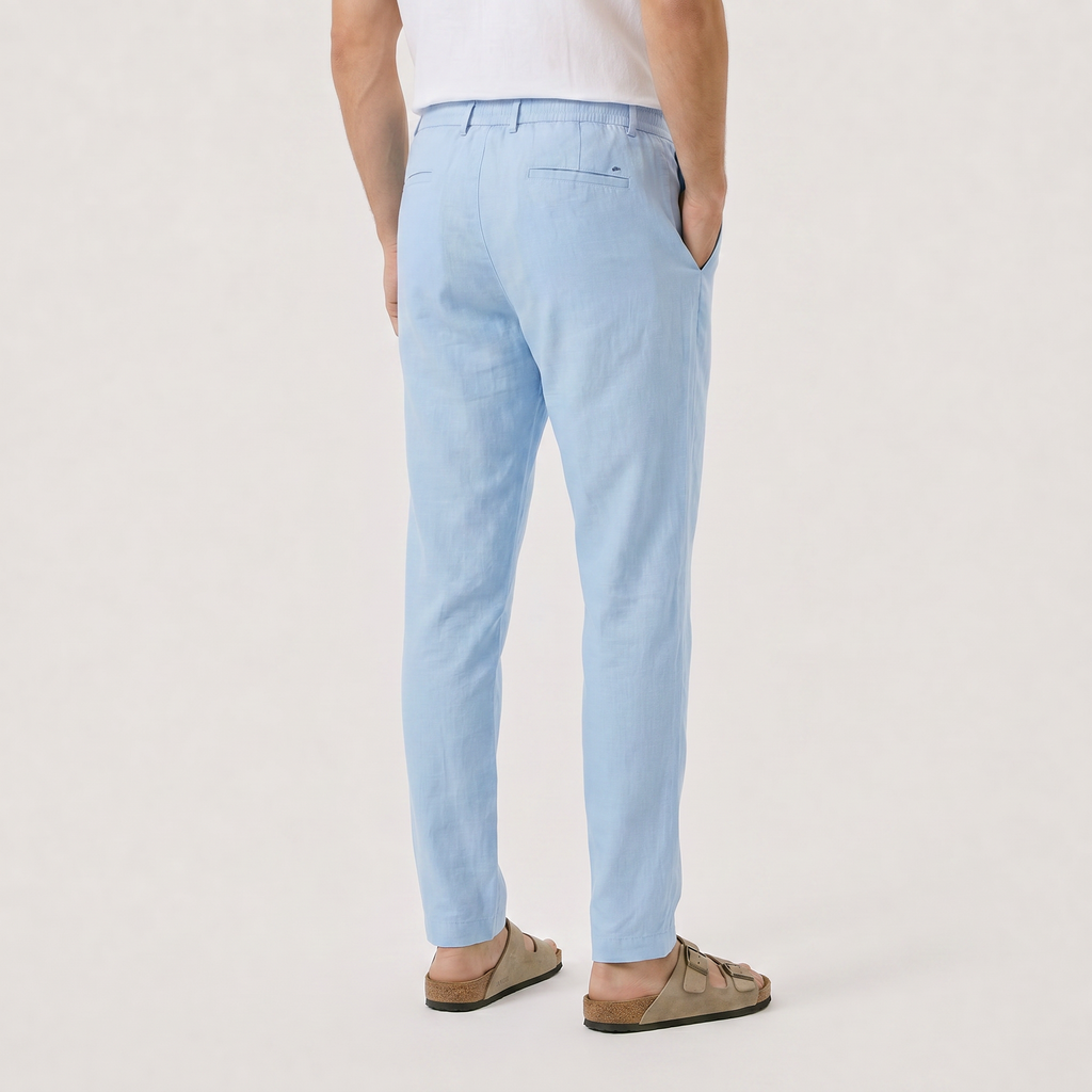 Men's Pleated Drawstring Tapered Trousers