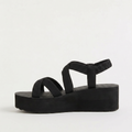 Women's Black Platform Ankle-Strap Sandals