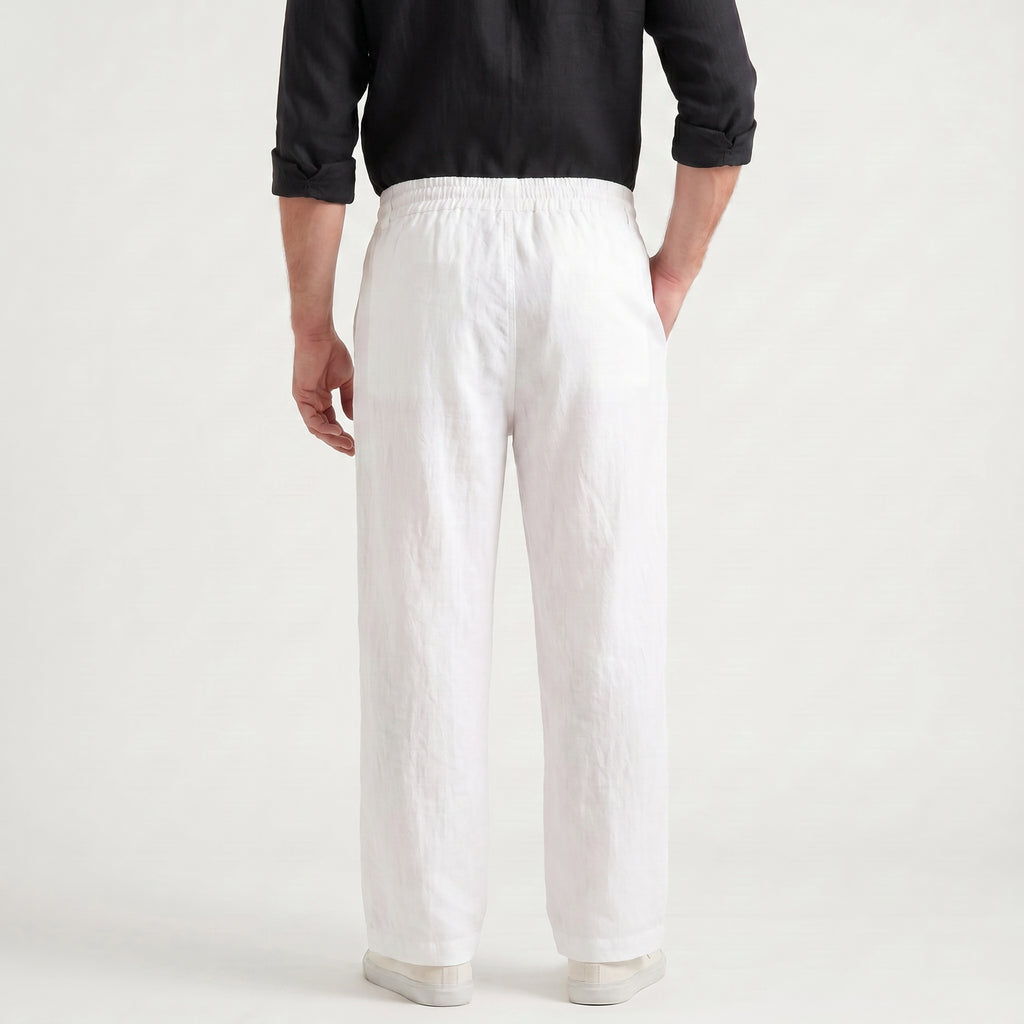 Men's Linen Drawstring Wide Leg Pants