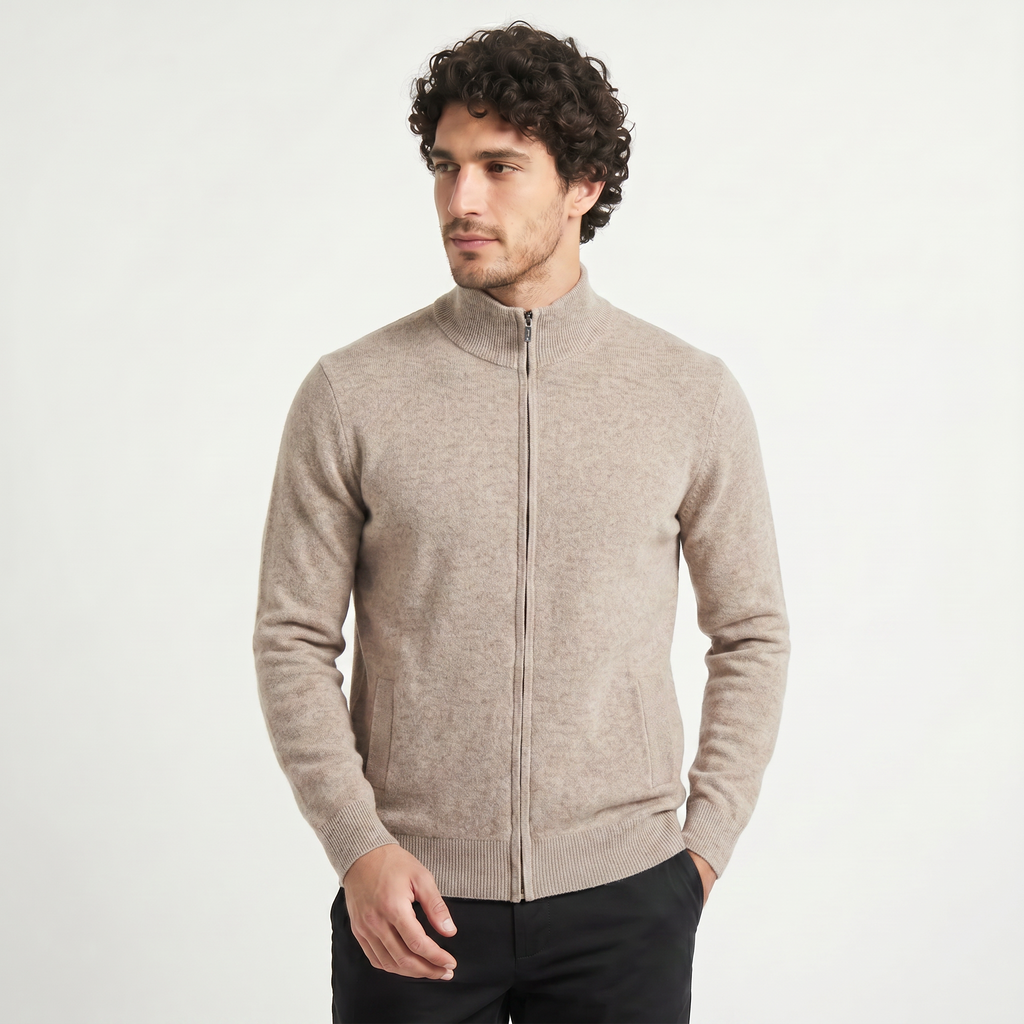 Men's Zip-Up Wool Cardigan