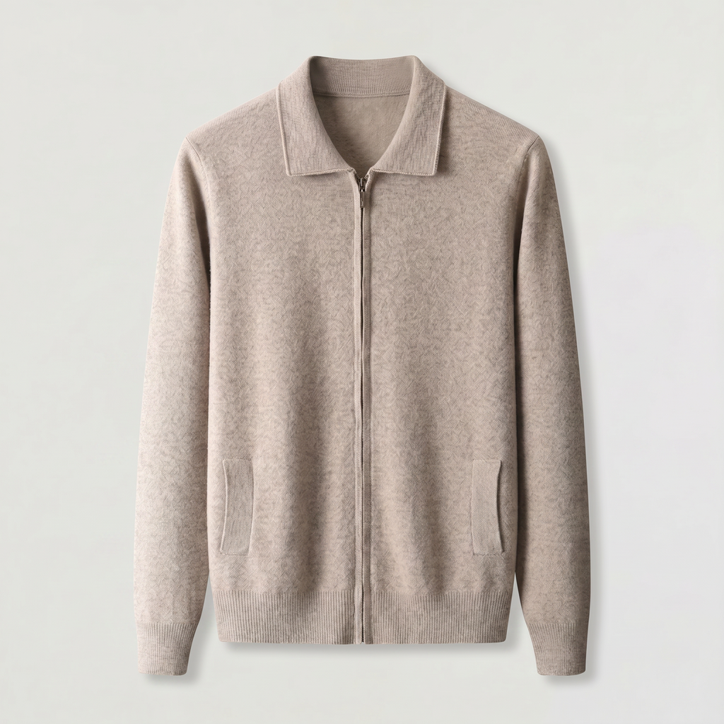 Men's Zip-Up Wool Cardigan