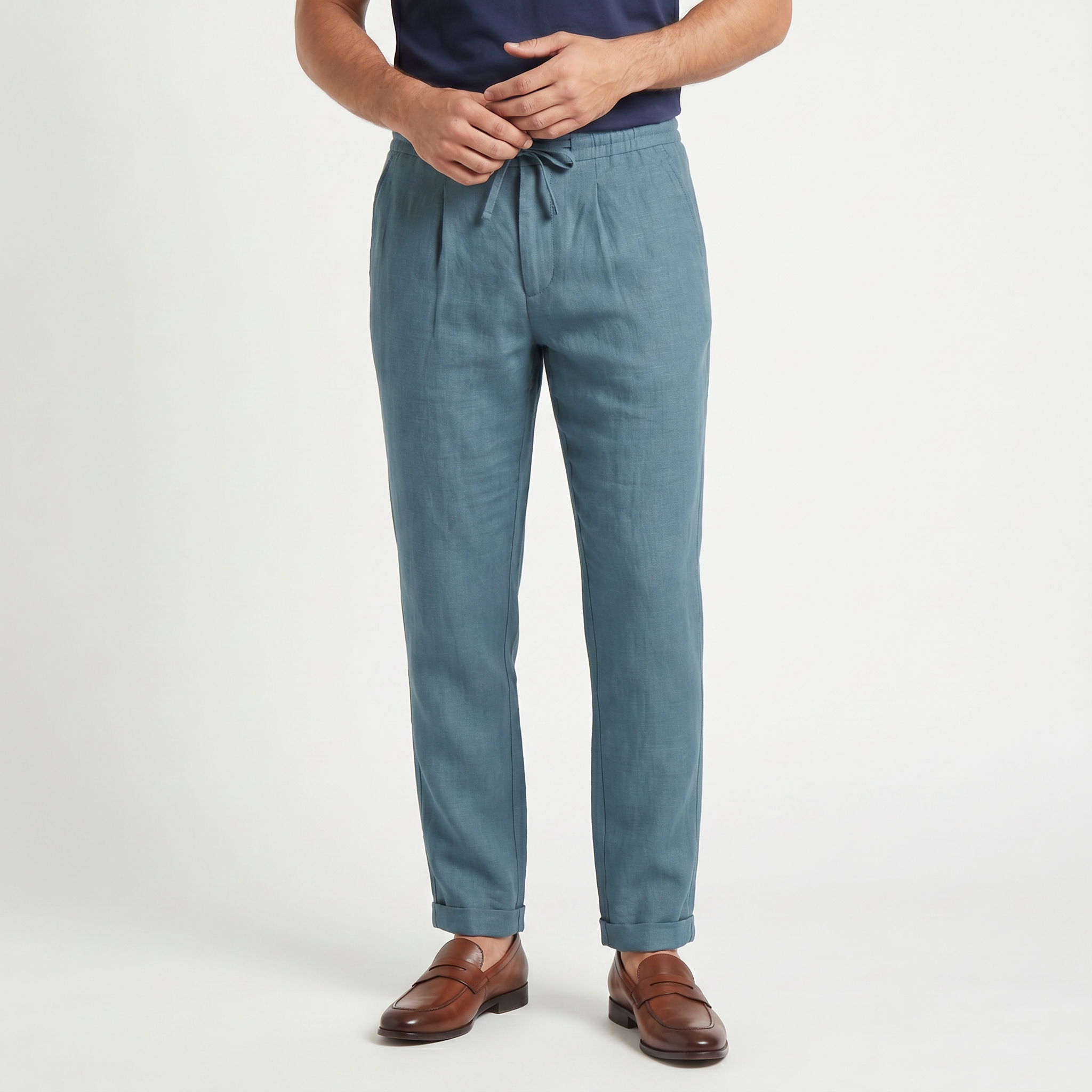 Men's Linen Drawstring Seaside Trousers