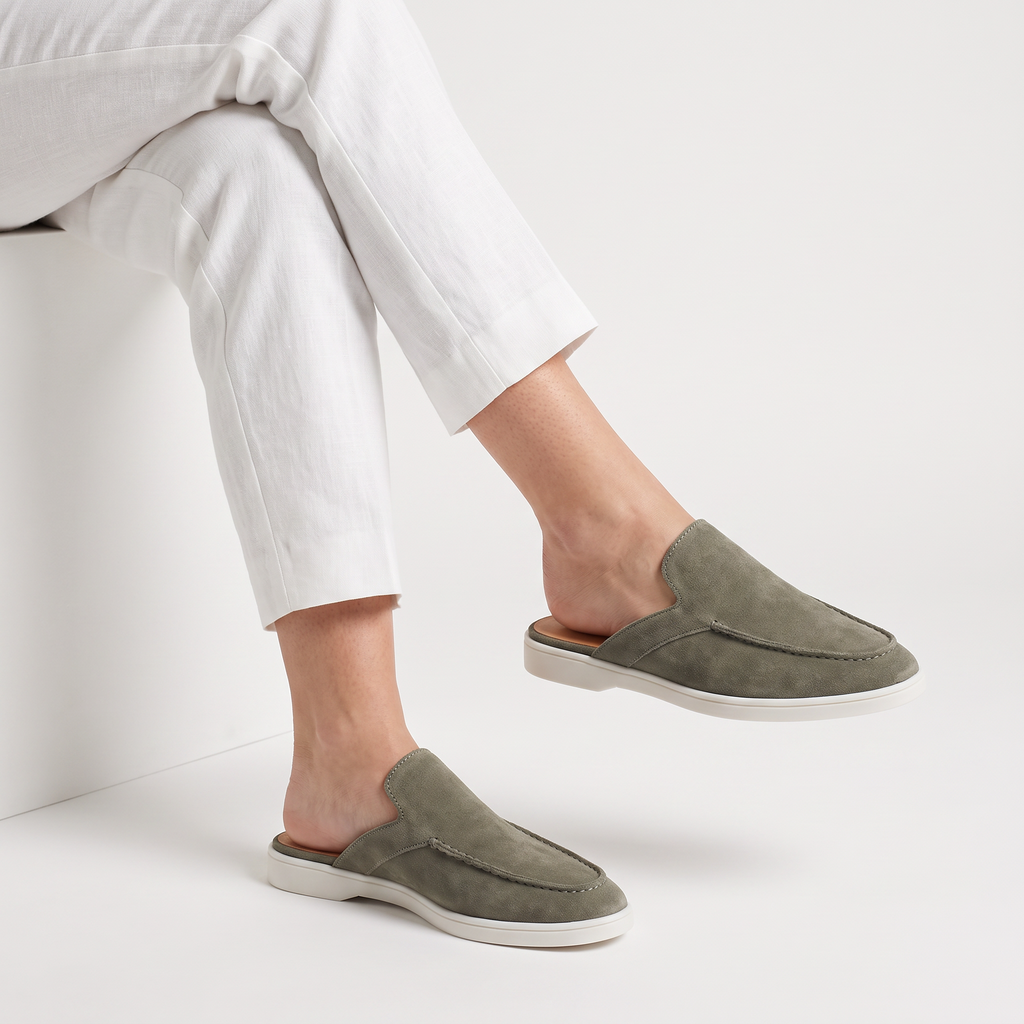 Women's Backless Suede Slip-On Loafers