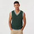 Men's Cable Knit V-Neck Sweater Vest - Sleeveless