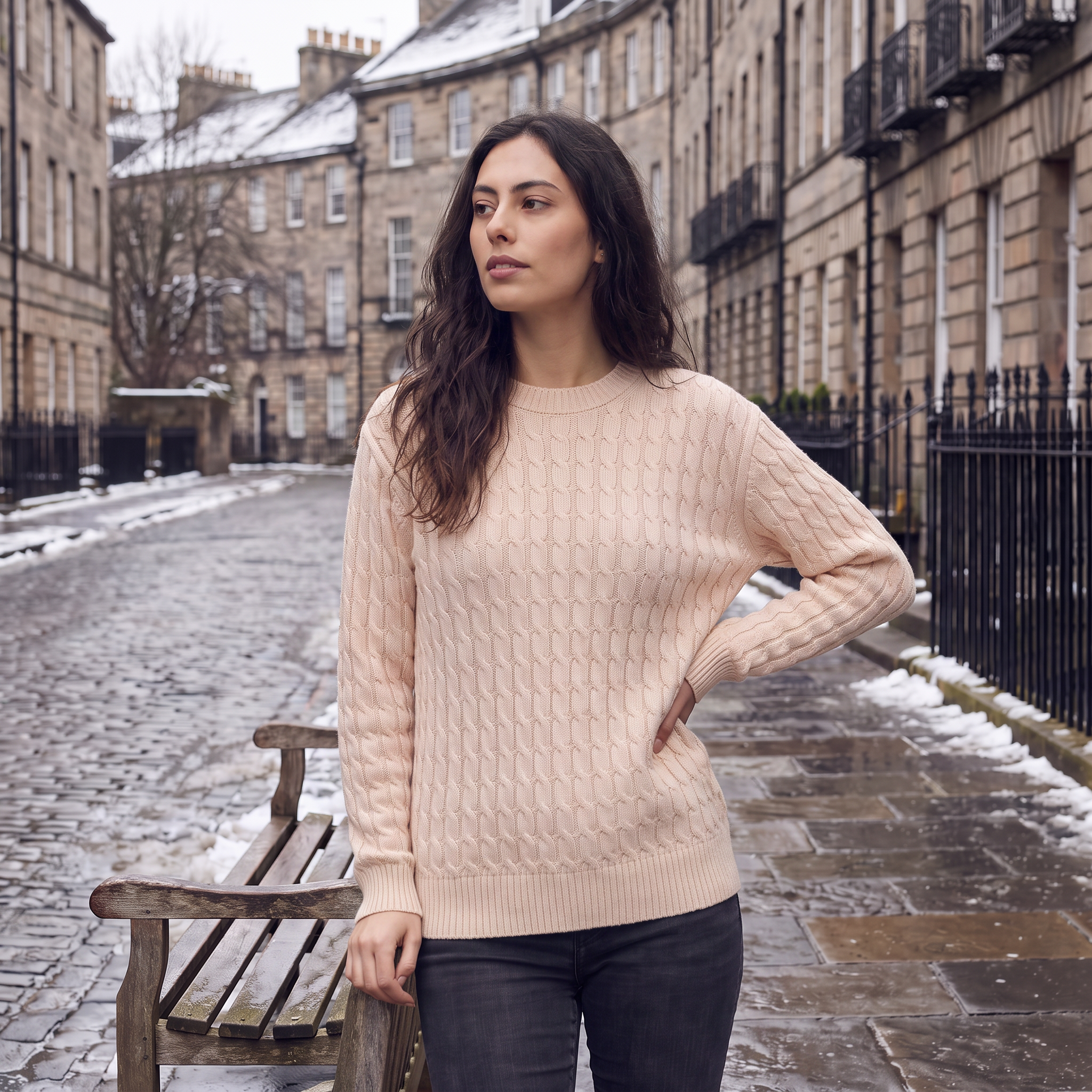 Women's Wool Oversized Cable Knit Sweater
