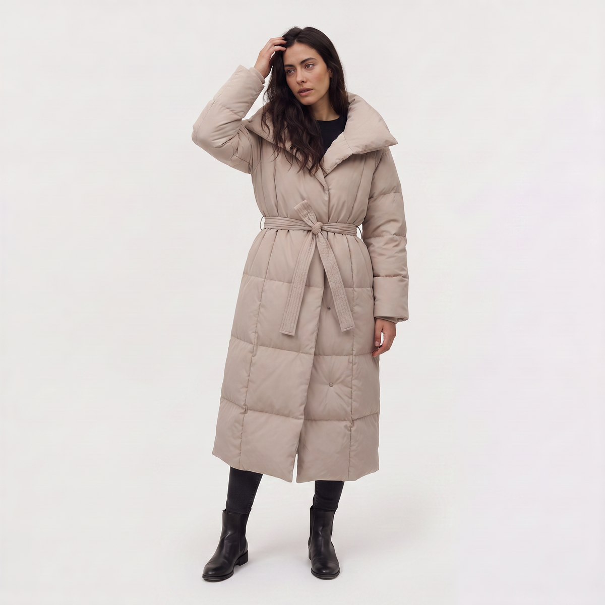 Women's Long Line Hooded Puffer Coat