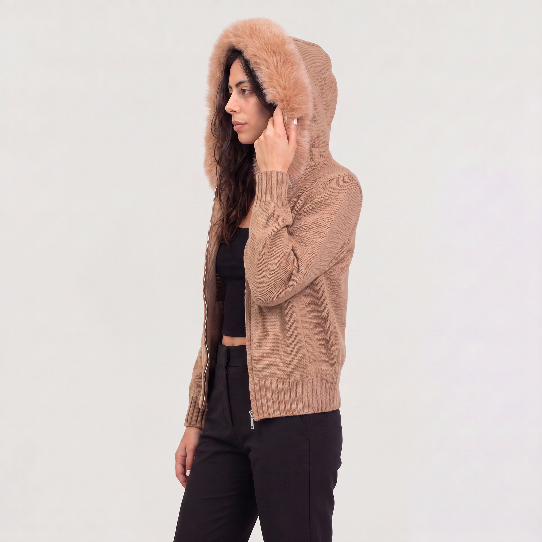 Women's Fur Collar Cardigan Jacket